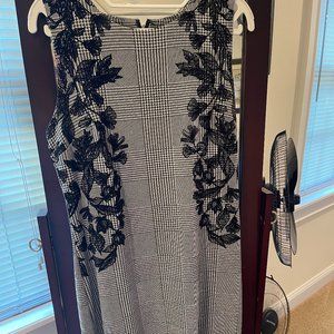 Black shift with flowers